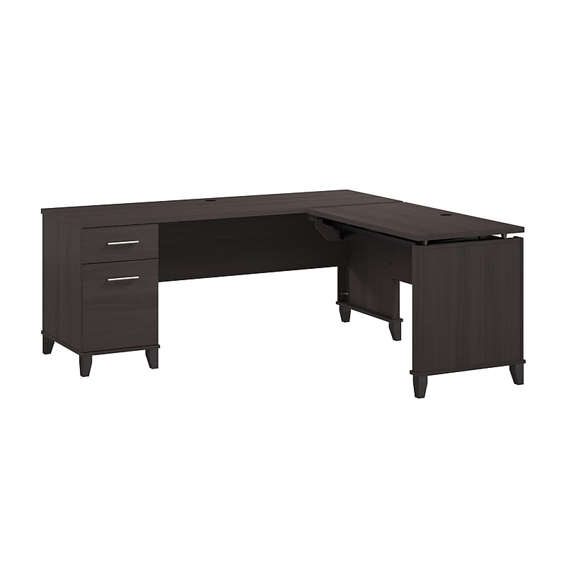 Bush Furniture Somerset 72"W 3 Position Sit to Stand L Shaped Desk, Storm Gray (SET014SG) image 1