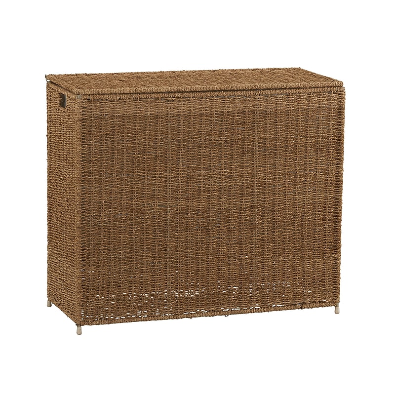 Household Essentials 3-Section Laundry Sorter with Lid, Natural Seagrass (ML-5445) image 1