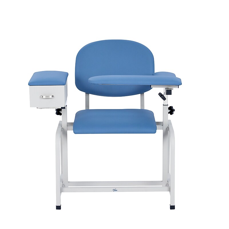 Viva Comfort Adjustable Bariatric Phlebotomy Blood Drawing Chair, 500 lbs. Capacity, Blue (ADI997-01D-BLU-MK) image 1