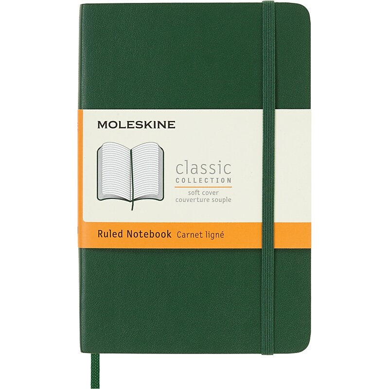 Moleskine Classic Professional Notebooks, 3.5" x 5.5", Narrow Ruled, 192 Sheets, Myrtle Green (629148) image 1