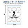 Avery TrueBlock Laser/Inkjet Circle Multipurpose Labels, 2.5" Dia., White, 900/Box (94502)~#|#~1DFB0A76-61F9-4242-8FBCB006ADE40D69_sc7