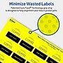Avery Laser/Inkjet Multipurpose Square Labels, 1.5" x 1.5", Neon Yellow, 400/Pack (94106)~#|#~1DFBC86B-50D6-4396-AAAB505B4C76432C_sc7
