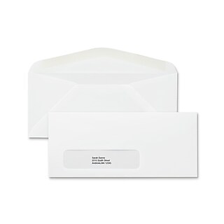 Staples #10 Security‑Tinted Window Business Envelopes, White, Self