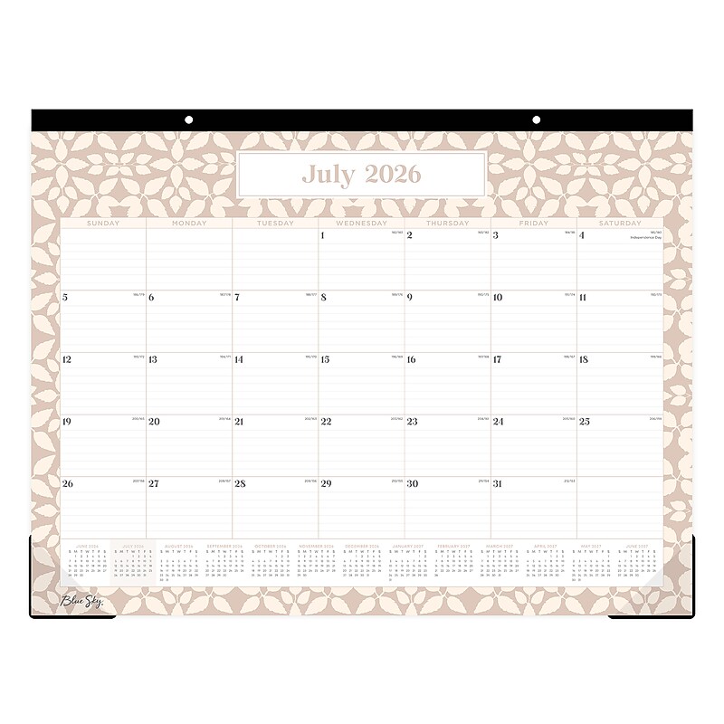 2026-2027 Blue Sky 17" x 22" Academic Monthly Wall Calendar, Leonelle Tonal Tan (158820) image 1