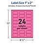 Avery Laser/Inkjet Rectangle Multipurpose Labels, 1" x 2", Bright Pink, 240/Pack (94220)~#|#~1E01CC8D-C508-4EF4-83110DBFCA6291B2_sc7