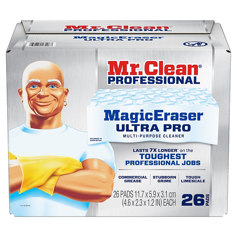 Mr. Clean Professional Magic Eraser Ultra Pro Multi-Purpose Cleaner, White, 26 Pads/Carton (17406) image 1
