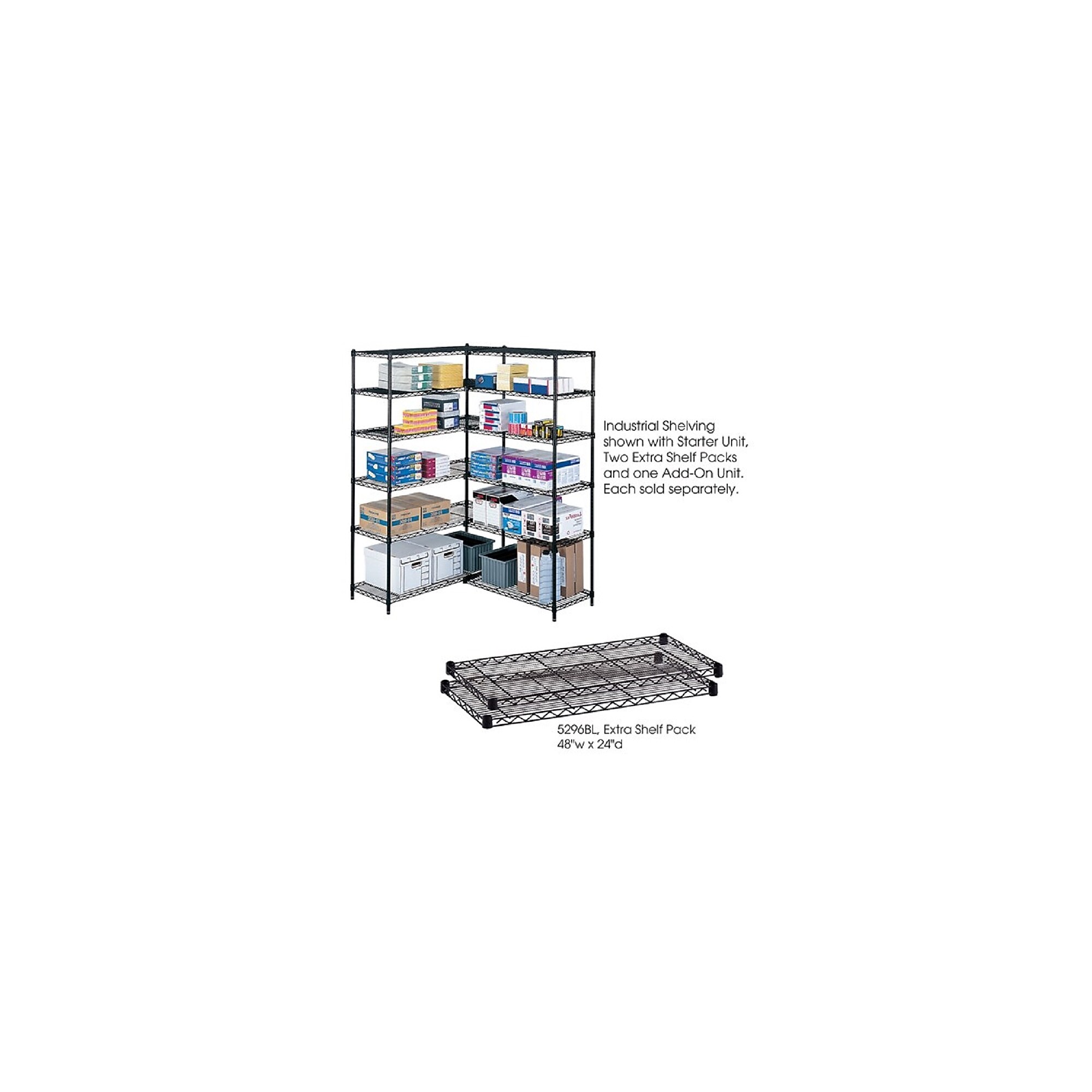 Safco Industrial 2-Shelf Metal Extra Shelf, 48.03″, Black (5296BL) Sansujyuku sansujyuku.com