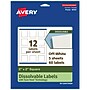 Avery Dissolvable Square Multipurpose Labels, 2" x 2", Off-white, 60/Pack (94107)~#|#~1E04484E-F633-4D8E-B4A8DDF1D63146CE_sc7