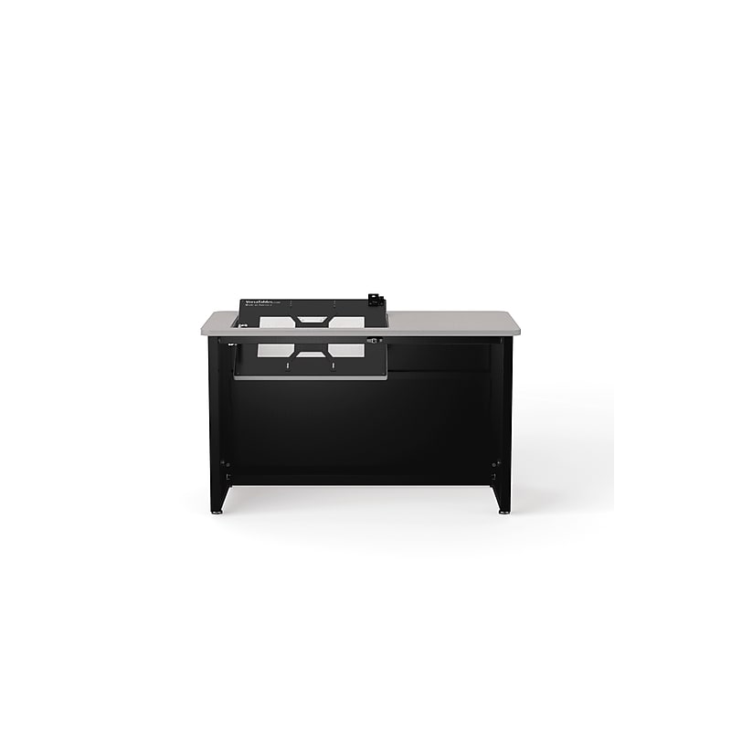 VersaDesk Enclosed Revolution 48"W Computer Desk, Grey/Black image 1