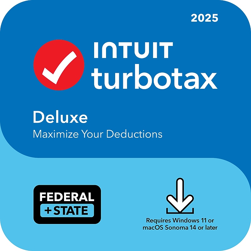 TurboTax Deluxe 2025 Federal + E-file & State for 1 User, Windows & Mac, Download (INT940800V145) image 1