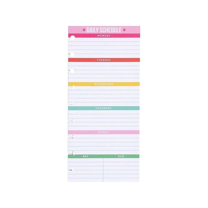 The Happy Planner Daily Schedule 9.25" x 4.13" Weekly Planner Refill Pages, Multicolor (FIL-28) image 1