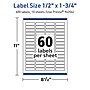 Avery TrueBlock Laser/Inkjet Multipurpose Rectangle Labels, 0.5" x 1.75", White, 600 Labels/Pack (94204)~#|#~1E136CA5-4408-4471-84C8F84CA80848D2_sc7