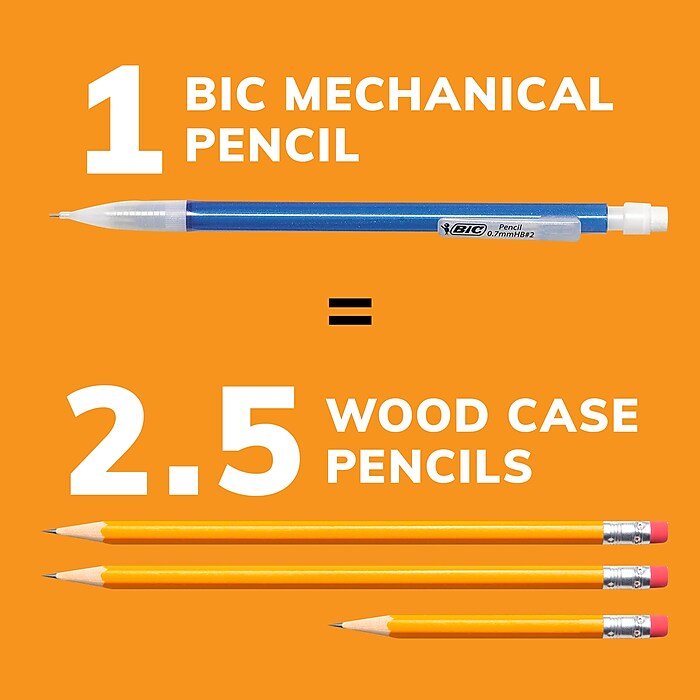 BIC Xtra Mechanical Pencils, #2 Lead, 60/Pack (WX7TG026-BLK