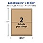 Avery Laser/Inkjet Rectangle Multipurpose Labels, 5" x 8-1/8", Kraft Brown, 50 Labels/Pack ( 94259)~#|#~1E2B7853-CC80-472A-B6519EAD9337659C_sc7