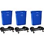 Alpine Industries Polypropylene Recycling Bin and Dolly, 69 Gallon, Blue, 3/Pack (ALP477-BLU-3PKD)~#|#~1E2D410B-D718-4D19-BA1714ABCADE990B_sc7
