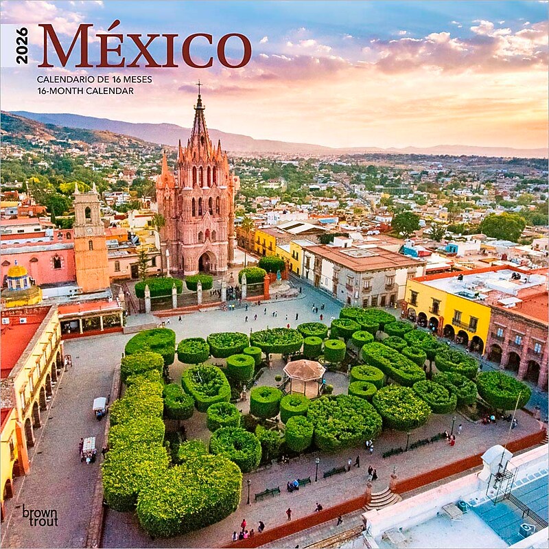2026 BrownTrout Mexico 12" x 12" Monthly Wall Calendar (9798330704569) image 1