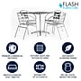 Flash Furniture Lila Indoor-Outdoor Table Set with 4 Slat Back Chairs, 27.5", Aluminum (TLH28SQ017BCHR4)~#|#~1E361808-2024-4171-AA245D0AE153945B_sc7