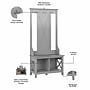 Bush Furniture Key West 66" Hall Tree with Shoe Storage Bench, Cape Cod Gray (KWS166CG-03)~#|#~1E4E68A9-A157-4BEC-8702D2F06F7D2C41_sc7
