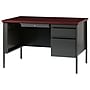 Hirsh 48"W Single-Pedestal Desk, Charcoal/Mahogany (20093)~#|#~1E53B77B-78DA-4026-8204A220F119D4B7_sc7