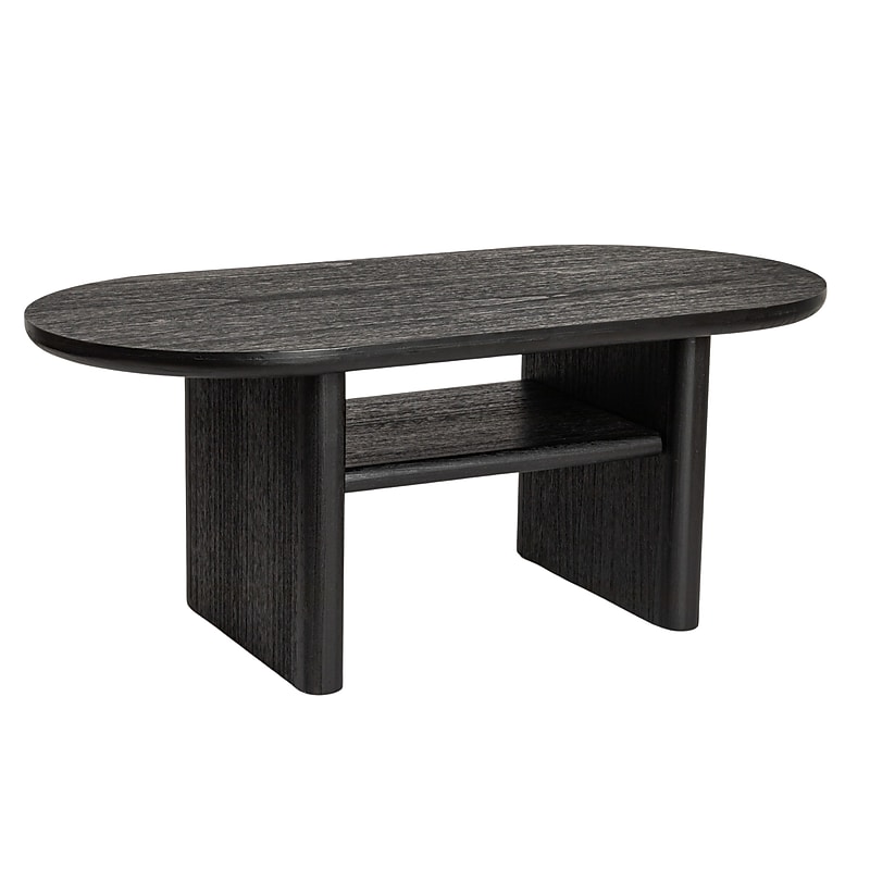 Storied Home Sturdy Firwood Coffee Table, Black (EC1752) image 1