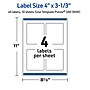 Avery Laser/Inkjet Rectangle Multipurpose Labels, 4" x 3-1/3", White, 40/Pack (S00-DHW)~#|#~1E5C0226-0DA1-42A3-AFFC07A9C5A5E207_sc7