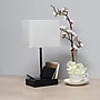 Simple Designs Rectangular Multi-Use 1 Light 15.3" LED Table Lamp with 2 USB Ports and Charging Outlet, Black/White (LT1110-WOB)~#|#~1E5CE110-D740-44E6-96A8EF6516B75BE3_sc7