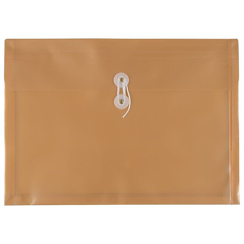 JAM Paper Premium Plastic Document File, 1 Pocket, Legal, Gold, 3/Pack (235438983ax3) image 1