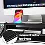 Mind Reader Monitor Stand with Phone Slot and Storage Shelf, Desktop Riser, Up to 88 lbs., Black (MDFSLOT-BLK)~#|#~1E638F06-7757-4016-A861EC07256C78C7_sc7
