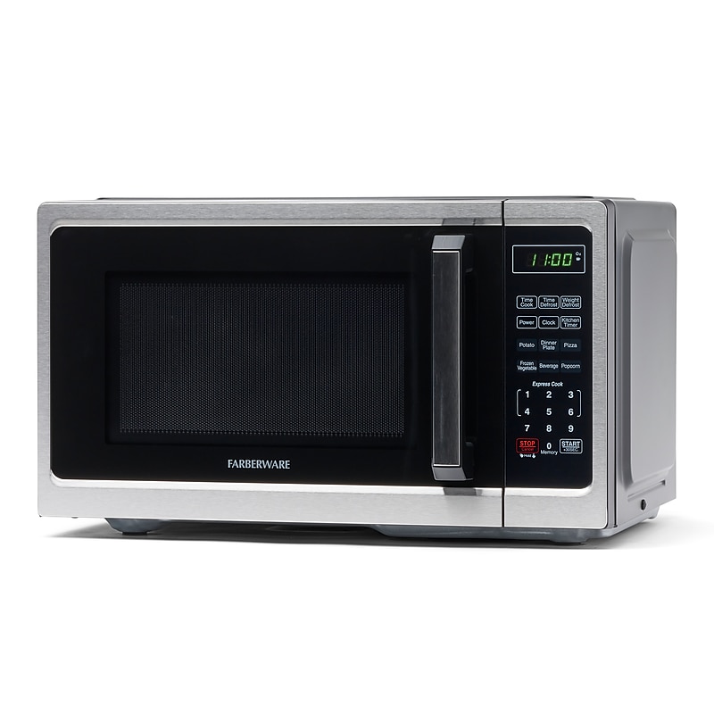Farberware Classic 0.9 Cu. Ft. Countertop Microwave, Stainless Steel (FM09SS) image 1