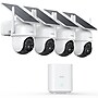 aosu 2K QHD 3.0-MP Outdoor Dual-Band Wireless AI-Smart Solar Security 4-Camera Kit with HomeBase Recorder, White (C9C-4H)~#|#~1E6AD374-294E-4BA6-9EE79FE97E6624C8_sc7