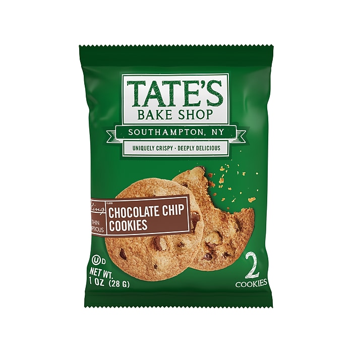 Tate's Bake Shop Chocolate Chip Cookies, 1 oz, 32/Carton (TBS07134