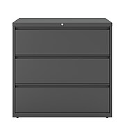 Staples 3-Drawer Lateral File Cabinet, Locking, Letter/Legal, Charcoal, 42"W (26824D)