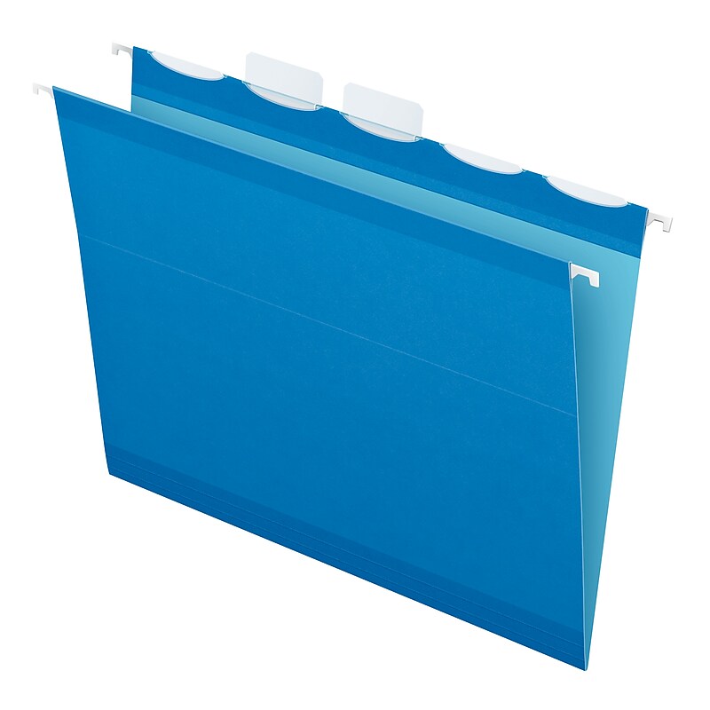 Pendaflex Ready-Tab Premium Reinforced Hanging File Folder, 5-Tab, Letter, Blue, 25/Box (42622) image 1