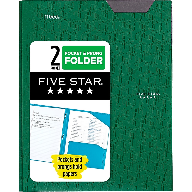 Five Star 2-Pocket Fastener Folder, Assorted Colors (34030) image 1