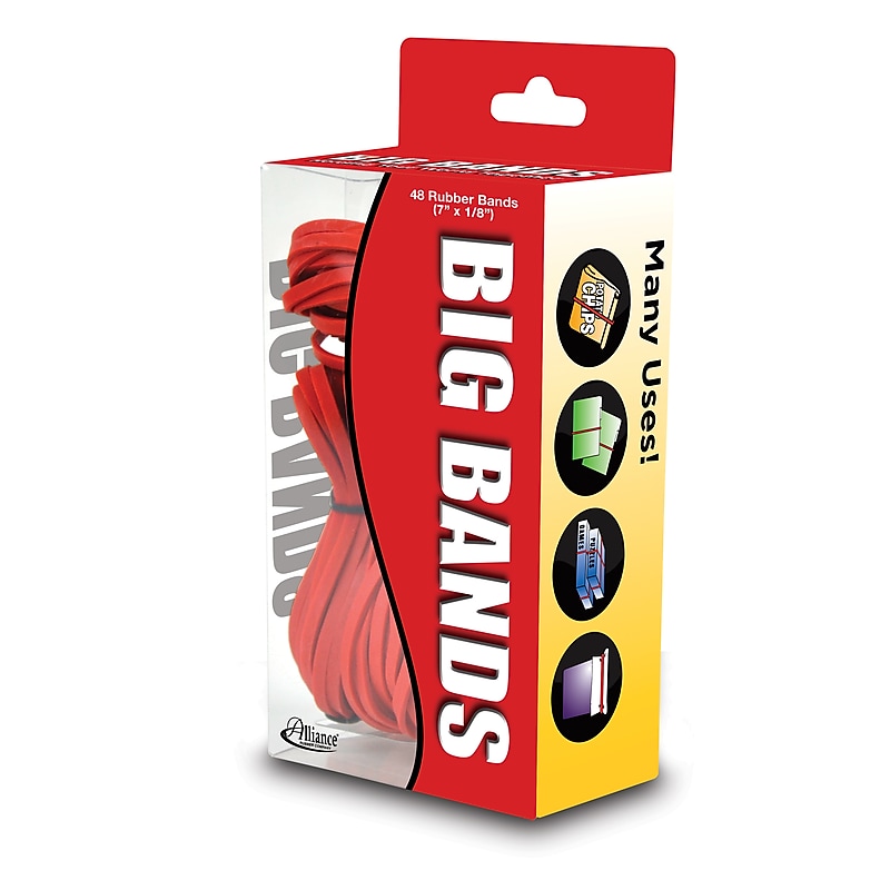 Alliance Big Bands #117B Rubber Bands, 7" x 0.125", Red, 48/Pack, (00699) image 1
