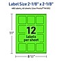 Avery Square Multipurpose Labels, 2-1/8" x 2-1/8", Neon Green, 480/Pack (94105)~#|#~1E91DE8C-5603-4149-AF60B878DA74A024_sc7