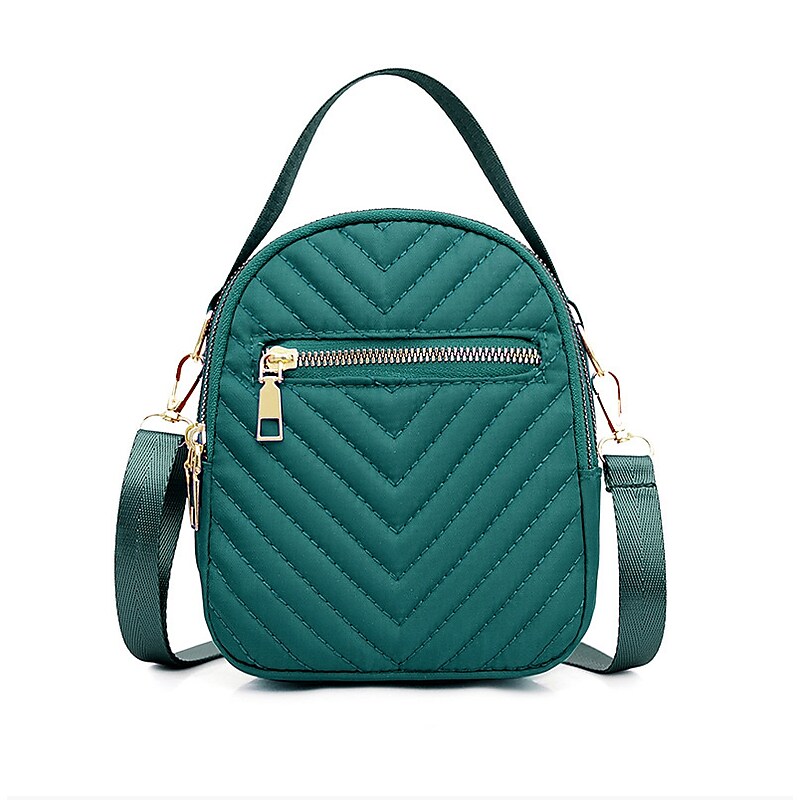Nicci Polyester Cross-Body Quilted Bag, Green (CB3240510C-GRN) image 1