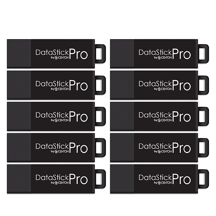 Centon Datastick Pro 128GB USB 3.2 Type A Flash Drive, Black, 10