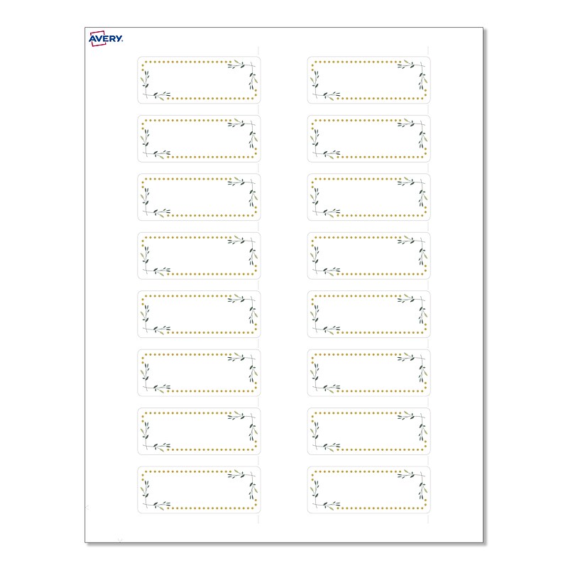 Avery Laser/Inkjet Rectangle Multipurpose Labels, 1" x 2-5/8", White, 160/Pack (S00D2R) image 1