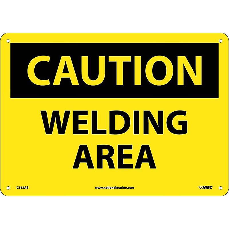 Welding Area, 10X14, .040 Aluminum, Caution Sign image 1