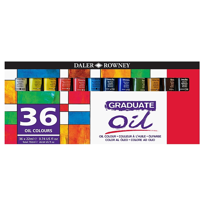 Daler-Rowney Graduate Oil Paint, Assorted Colors, 22ml, 36/Set (DRWD1175220363) image 1