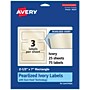 Avery Pearlized Ivory Rectangle Multipurpose Labels, 2.5" x 7", Ivory, 75/Pack (94247)~#|#~1EB66777-DE72-48CC-9D14BCDE7D6CB8A0_sc7