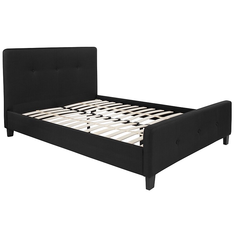 Flash Furniture Tribeca Black Tufted Upholstered Platform Bed, Full (HG22) image 1