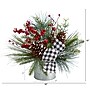 Nearly Natural Artificial Frosted Pinecones and Berries Arrangement, 12" (A1851)~#|#~1EC3DDE7-EAEB-4A9D-A5A36B593B954D1B_sc7