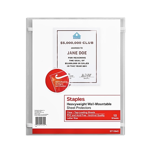 Clear Plastic Sleeves, Letter Size, Clear, 12/Pack - Supply Solutions