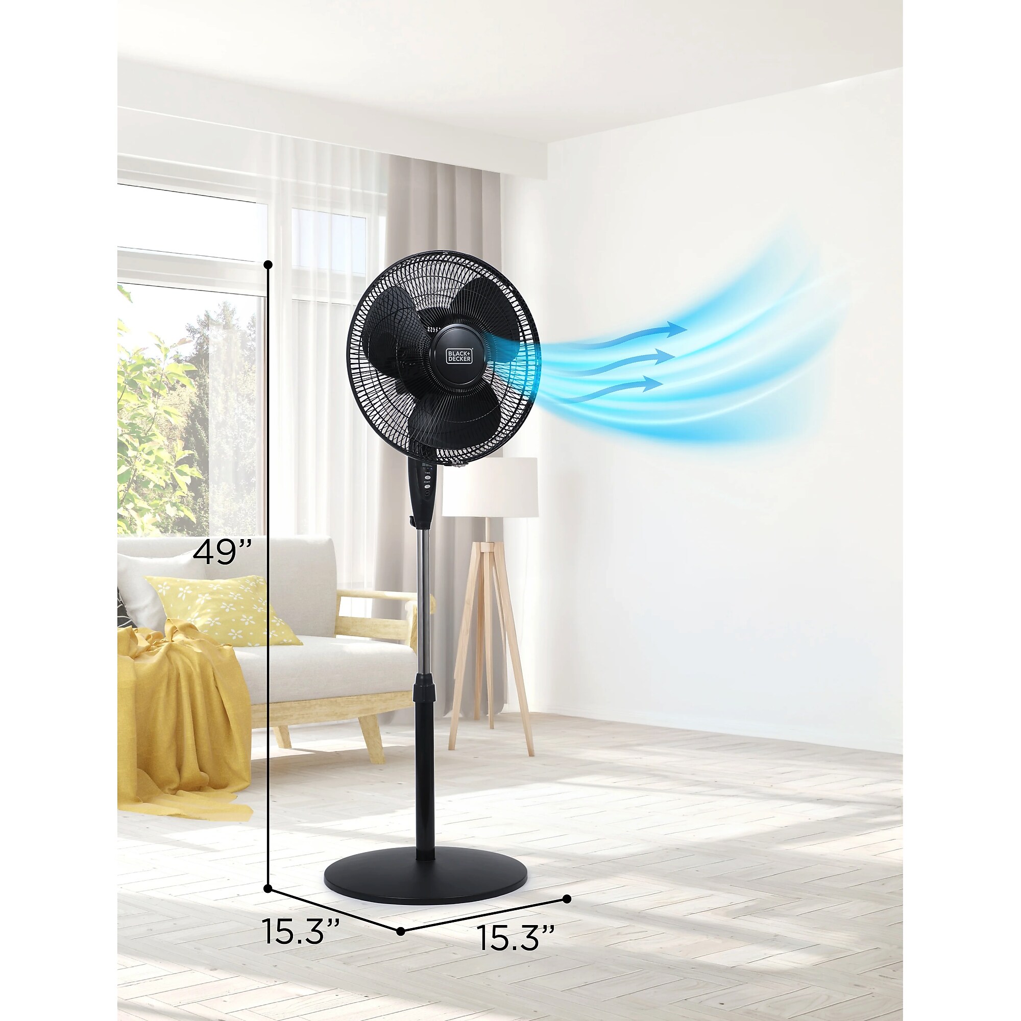 Black & Decker 16″ Oscillating Pedestal Fan, 3-Speed, Black (BFSR16B) Sansujyuku sansujyuku.com