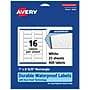Avery Laser/Inkjet Rectangle Waterproof Multipurpose Labels, 2.625"  x 1", White, 400/Pack (94201)~#|#~1ED82059-11E3-4F4C-AF40A127EF77DD60_sc7