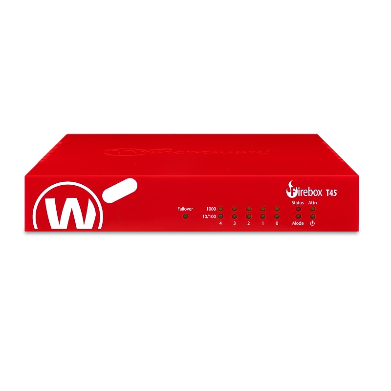WatchGuard Firebox T45-PoE Network Security/Firewall Appliance, 3-Year Total Security Suite, Red (WGT47673-US) image 1