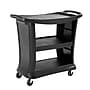 Rubbermaid 9T68 Executive 3-Shelf Polypropylene Mobile Serving Cart with Swivel Wheels, Black (FG9T6800BLA)~#|#~1EE336C7-2550-4FF8-A9BC563475D86F2D_sc7