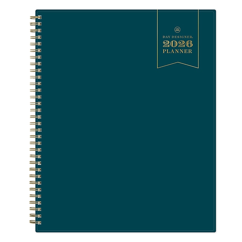 2026 Blue Sky Day Designer Peacock 8.5" x 11"  Weekly & Monthly Planner, Plastic Cover, Multicolored (143889-26) image 1